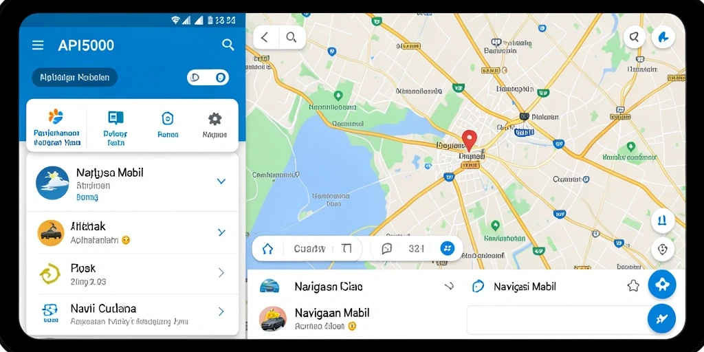 Tampilan antarmuka API5000 yang intuitif untuk navigasi mobil.