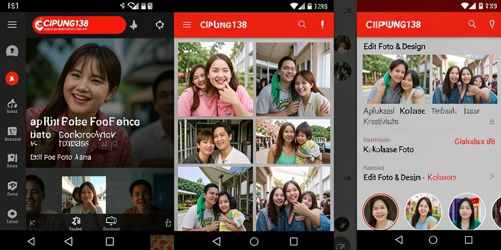 Tampilan antarmuka sederhana dan fungsional dari CIPUNG138 untuk kolase foto.