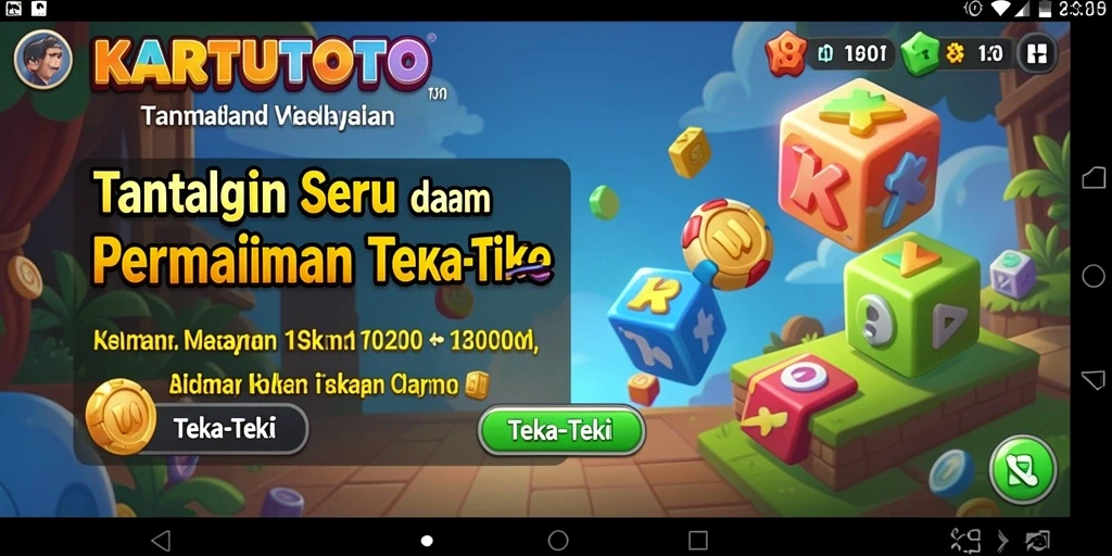 Screenshot menunjukkan antarmuka permainannya yang penuh warna dan menantang.