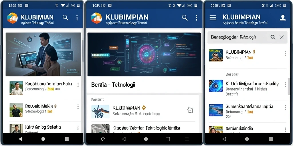 Antarmuka utama aplikasi KLUBIMPIAN yang informatif dan menarik.