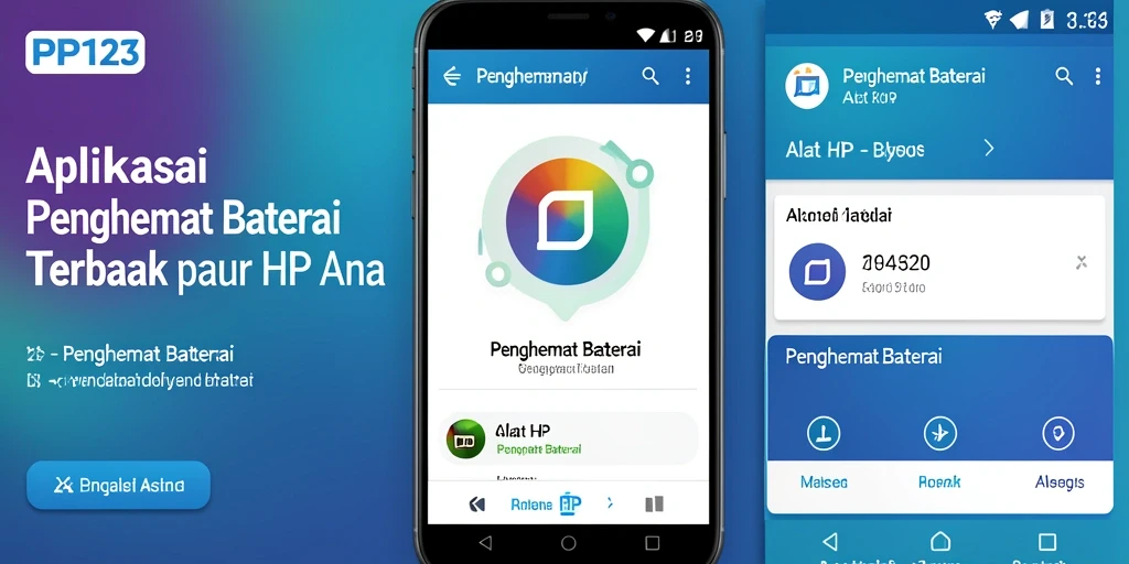 Tampilan antarmuka pengguna aplikasi Penghemat Baterai PP123 yang simpel dan efektif.